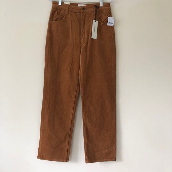 Free People x Rolla’s Women Original High Rise Straight Corduroy Pants Brown 31 - Picture 1 of 8